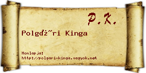 Polgári Kinga névjegykártya